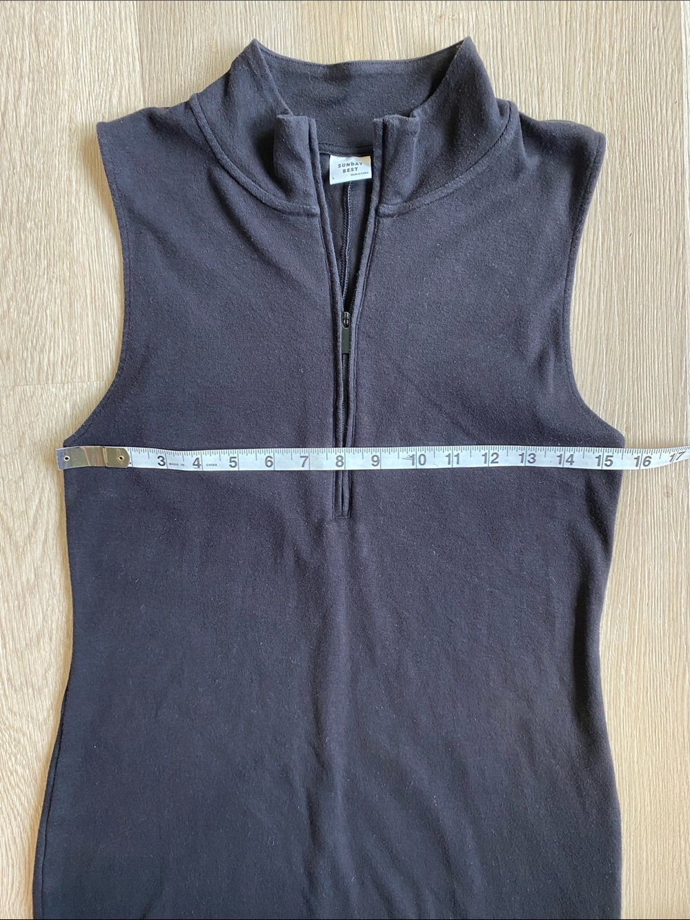 Sunday Best Aritzia Black Half Zip Mock Neck Mini Dress Size Large - Picture 8 of 9